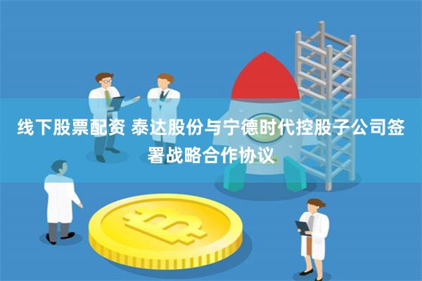 线下股票配资 泰达股份与宁德时代控股子公司签署战略合作协议