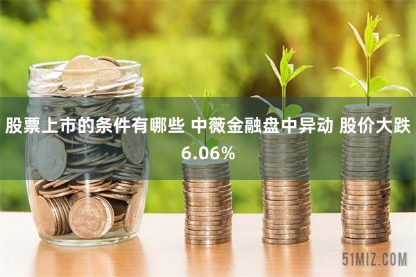 股票上市的条件有哪些 中薇金融盘中异动 股价大跌6.06%