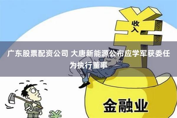 广东股票配资公司 大唐新能源公布应学军获委任为执行董事